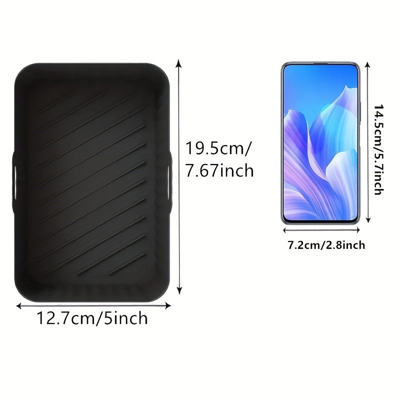 1/2 dona kvadrat havo fritüri silikon qozon oven pishirish panjara uchun, o'lchami 19.48cm x 12.7cm x 6.99cm.