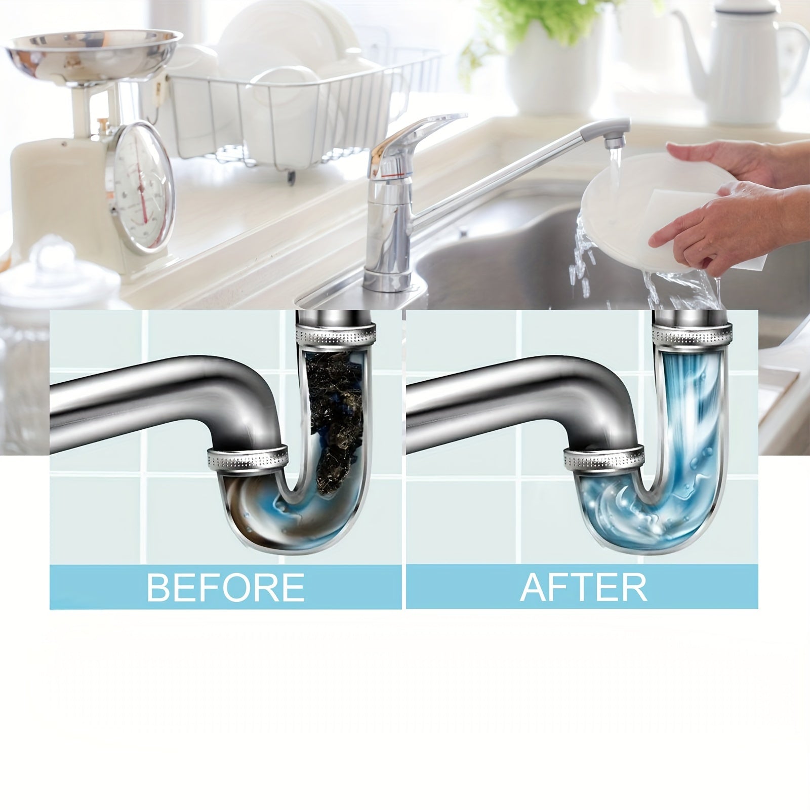 Drain Cleaner 1L Anti-Clog Foaming Pipe Unclogger for Kitchen Sink and Toilet