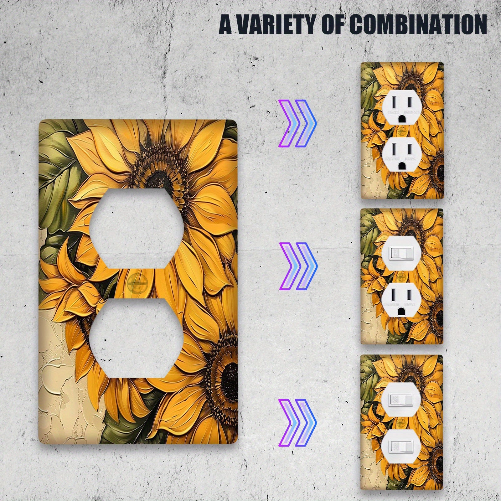 Sunflower Wall Plate Decorative Wall Decor for Bedrooms and Kitchens No Power Needed