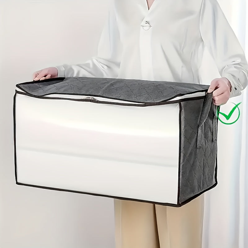 Large Capacity Portable Closet Organizer with Clear Window Clothes Storage Bag Space-Saving Wardrobe Bag