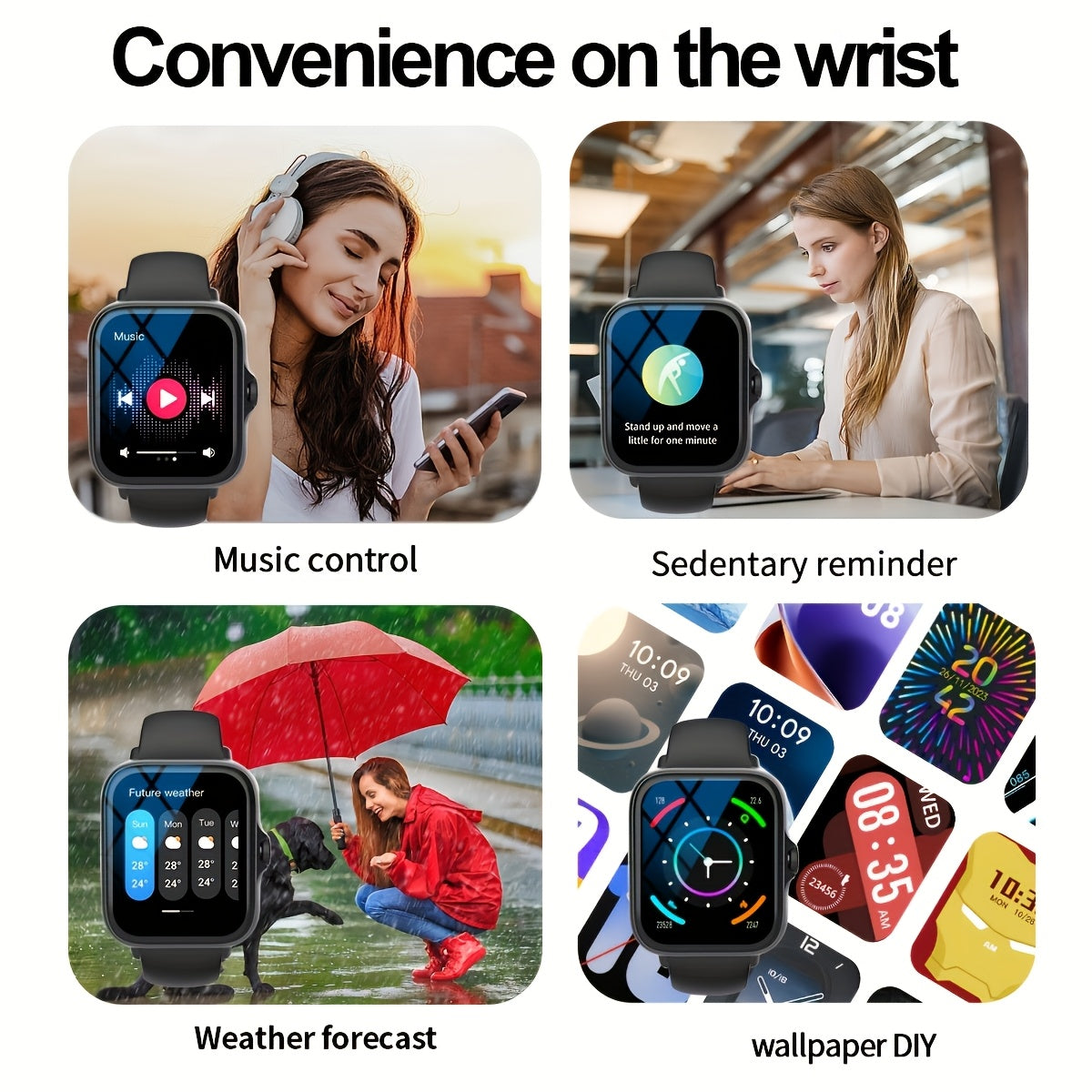 HD Smartwatch 4.65cm Touch Screen Wireless Calling Fitness Tracker with Customizable Wallpaper and Multiple Sports Modes
