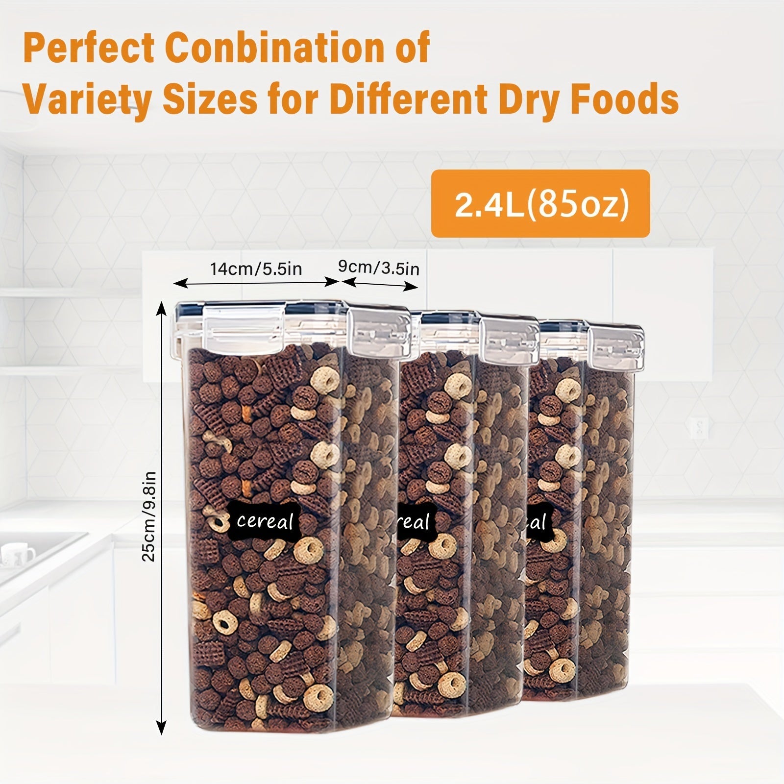 3 ta 81-Unssli havo o'tkazmaydigan oziq-ovqat saqlash konteynerlari va qopqog'lar to'plami