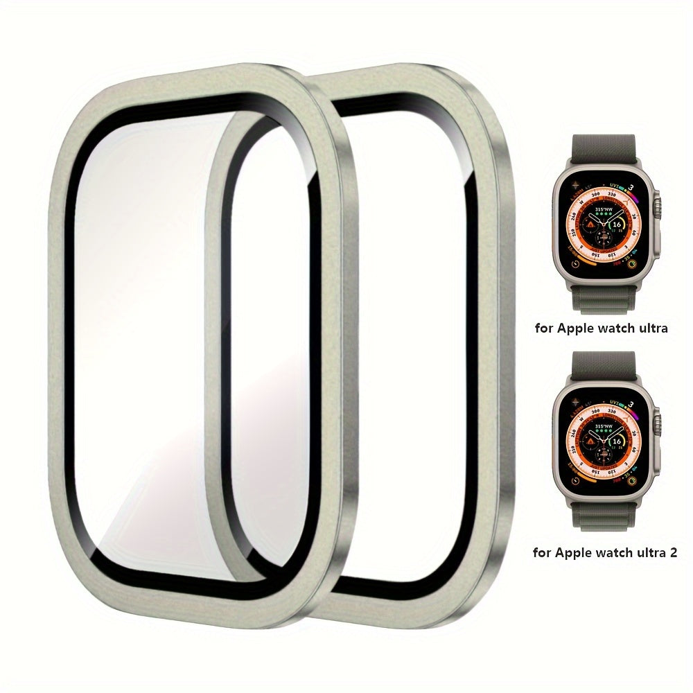 Apple Watch Ultra Screen Protectors and Titanium Frame Set 49mm 9H Tempered Glass Waterproof