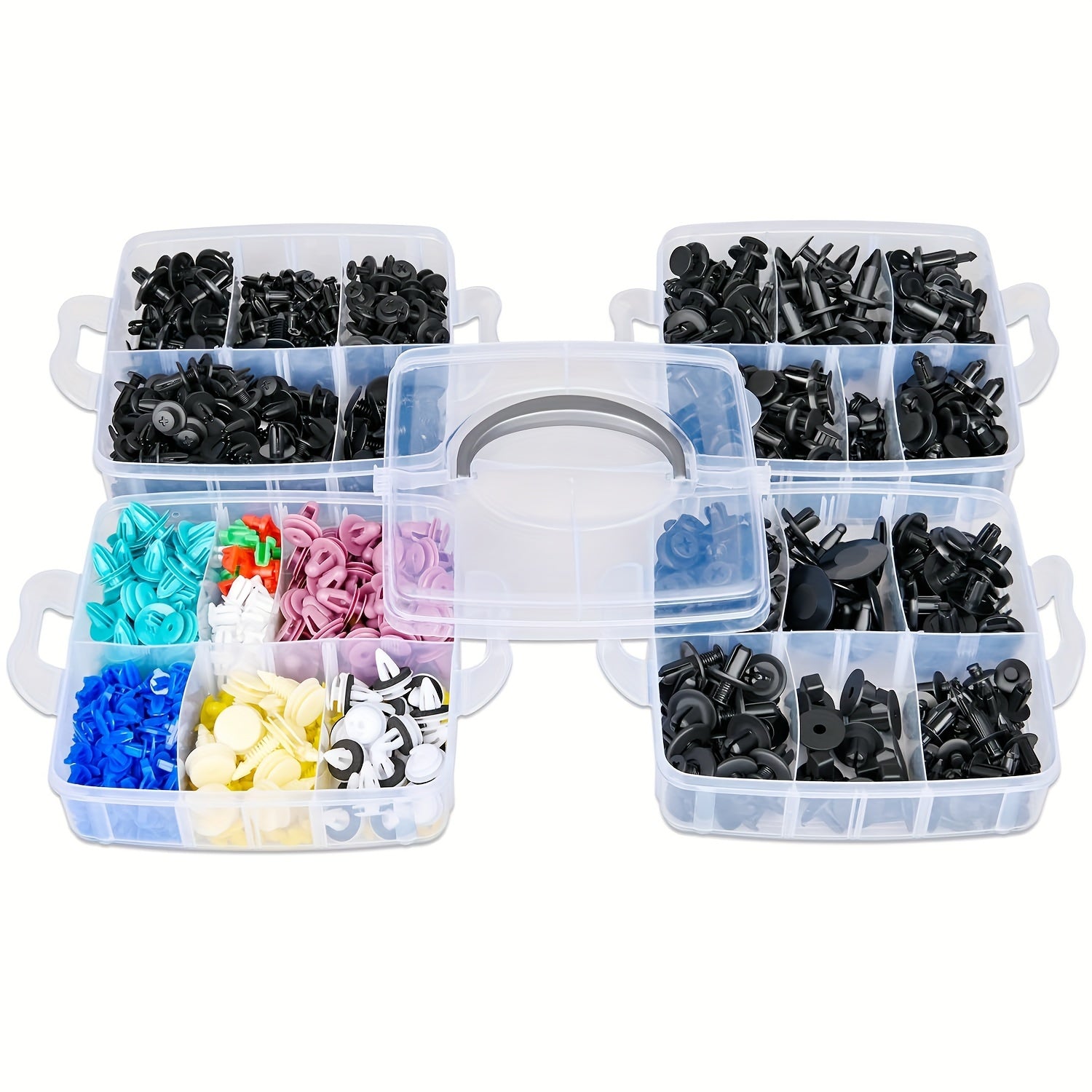 Automotive Nylon Push Clips and Fasteners Kit, 26 Sizes, Mudguard Rivets