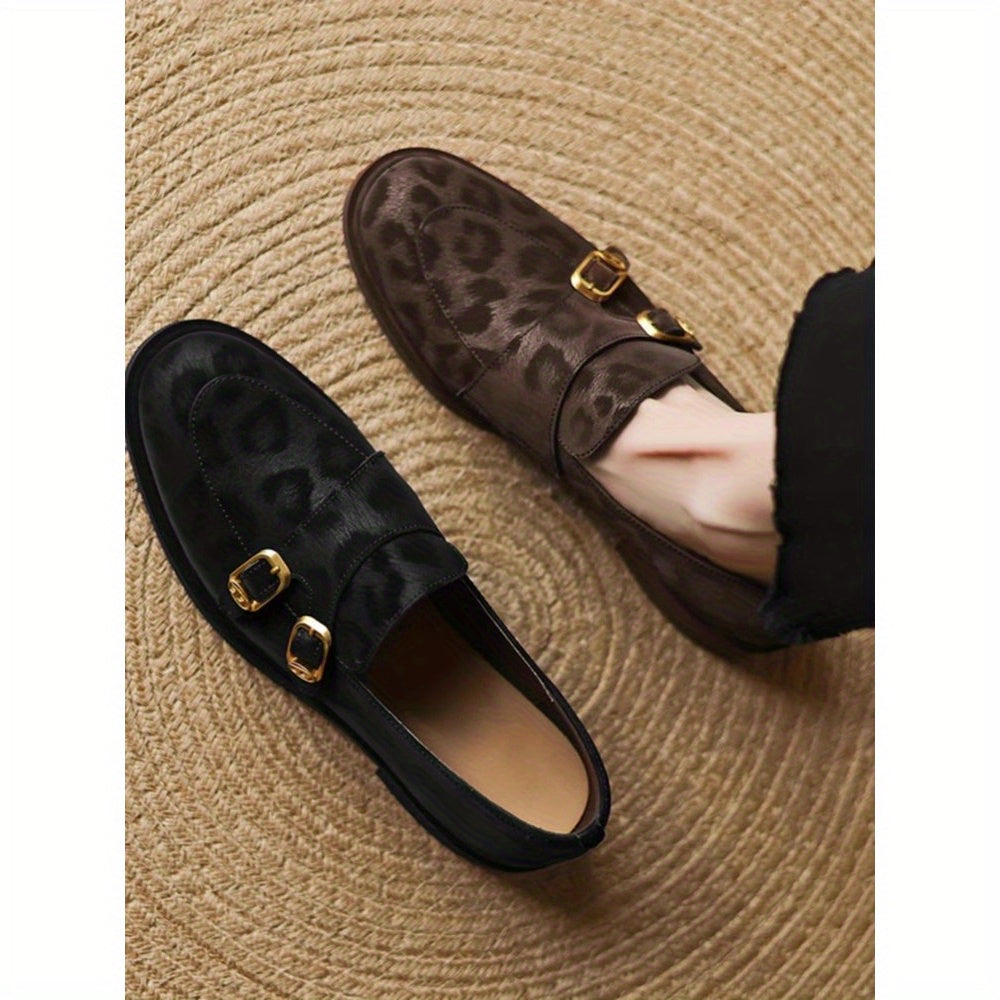 Women's Faux Leather Slip-On Penny Loafers Black Brown Comfort Casual Office