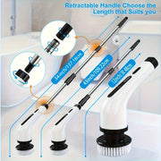 Electric Spin Scrubber 2024 Cordless Rechargeable 7-in-1 Cleaning Brush with Adjustable Speed and Detachable Handle