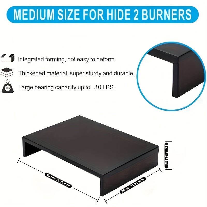 Black Non-Retractable Stove Burner Cover Heat-Resistant Organizer for Electric Stoves