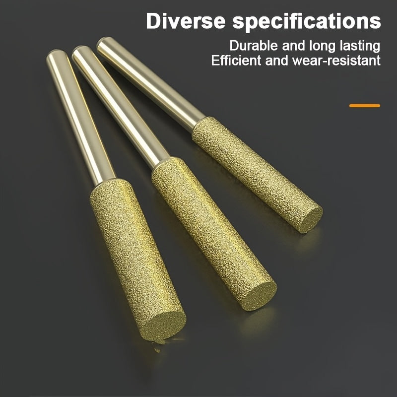 3-Piece Metal Emery Grinding Head Set for Chainsaw Chain Sharpening Electric File Tool