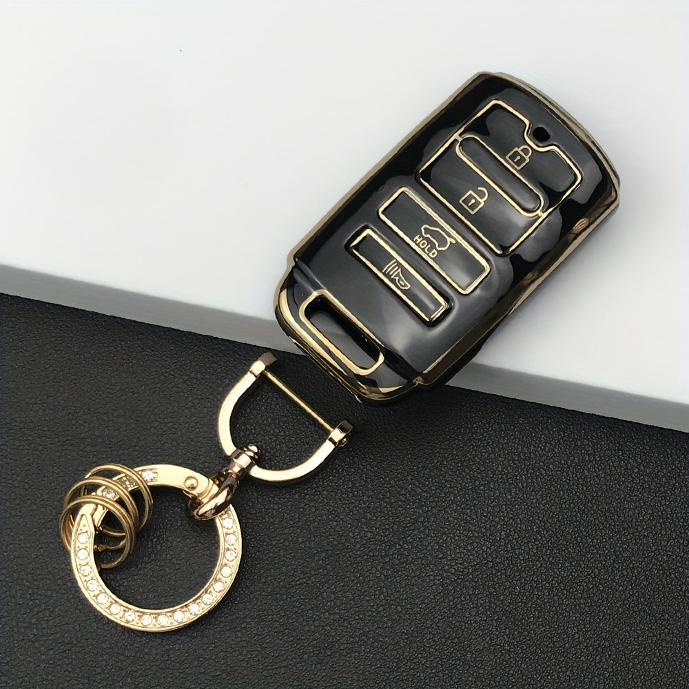 Luxury TPU Car Key Cover with Keychain Set for SUV and Sedan