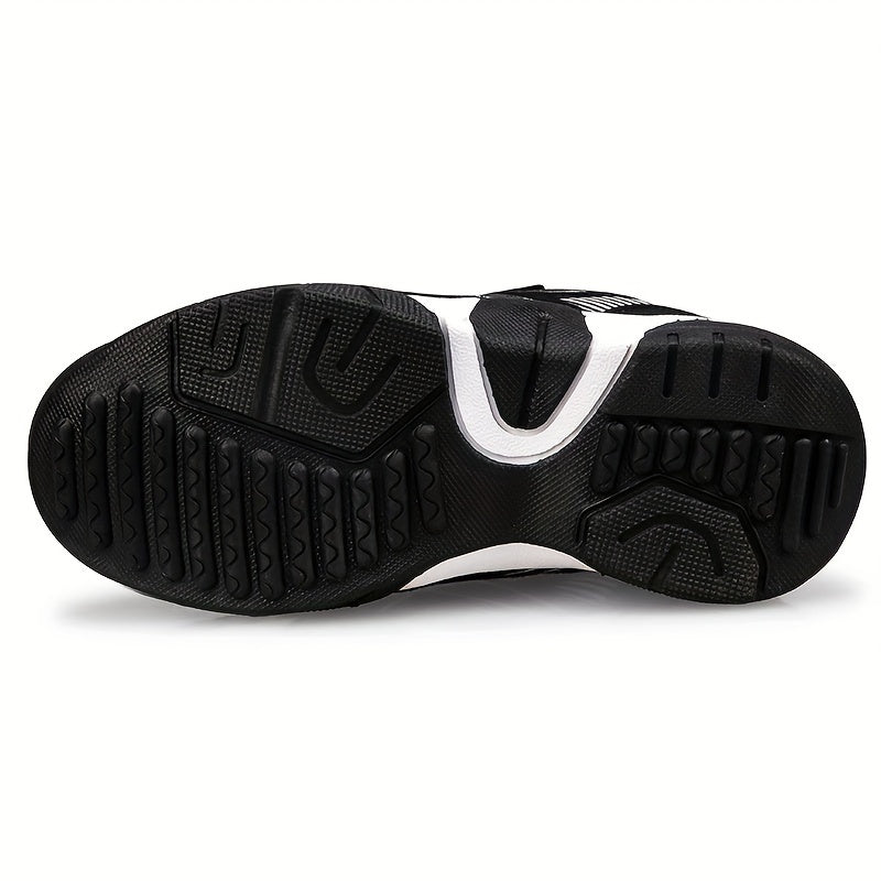 Мужские спортивные кроссовки низкий топ с геометрическим узором, верх из PU, резиновая подошва, регулируемый застежка