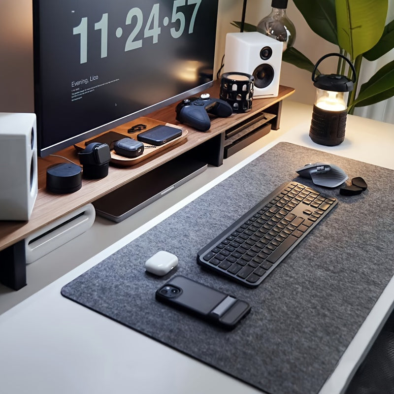 Large Washable Felt Gaming Mouse Pad Non-Slip Rubber Base for Keyboard Laptop Office