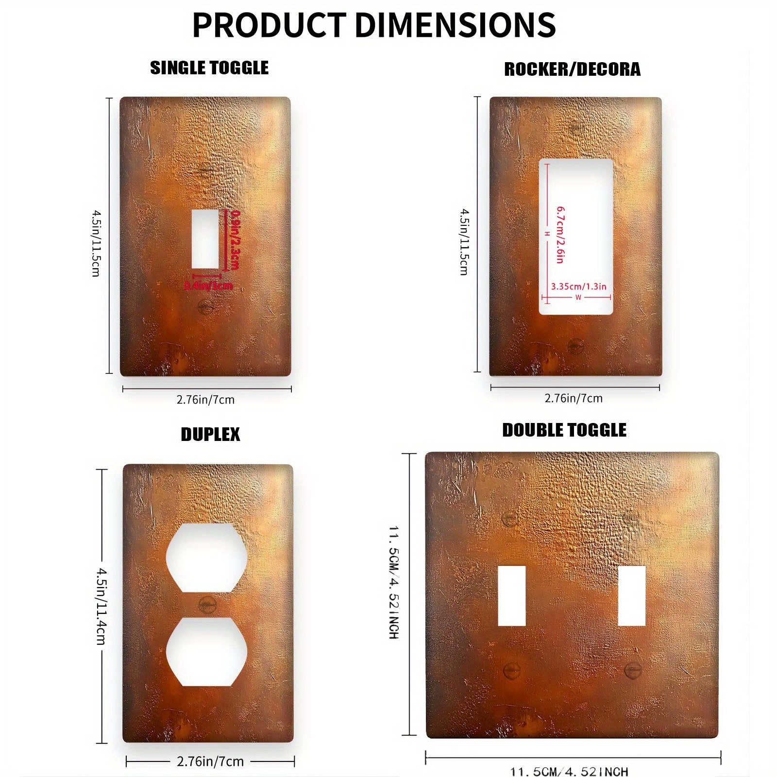 Copper Wall Plate Vintage Style for Kitchen Bathroom Living Room