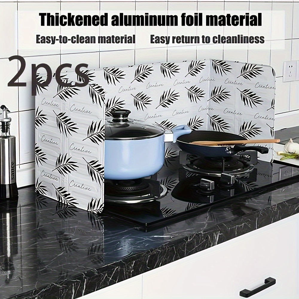 Aluminum Stove Protector Set with Foldable Splatter Shield and Grease Guard