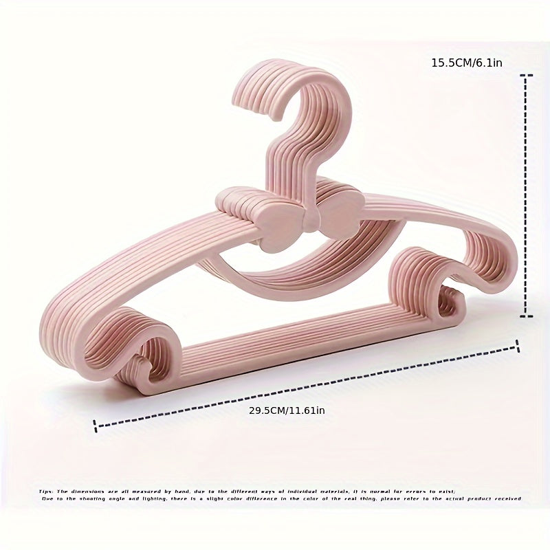 10-Piece Kids Plastic Hangers Anti-Slip Space-Saving Storage