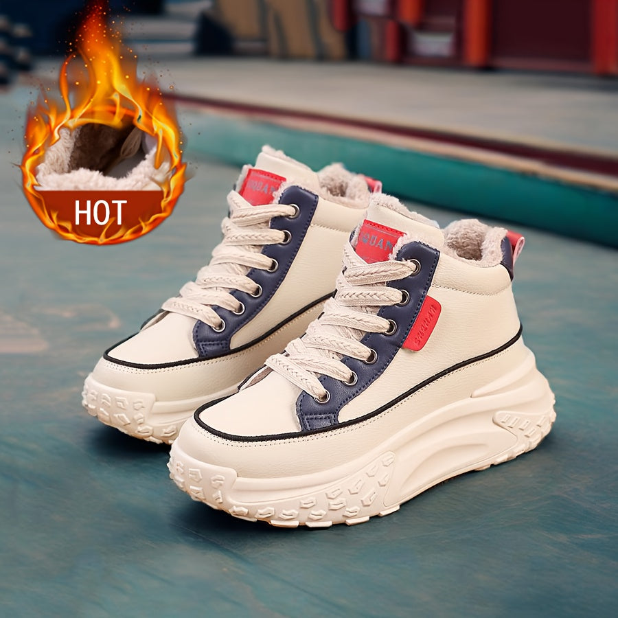 Women's Winter Insulated High-Top Military Boots with Slip-Resistant Sole