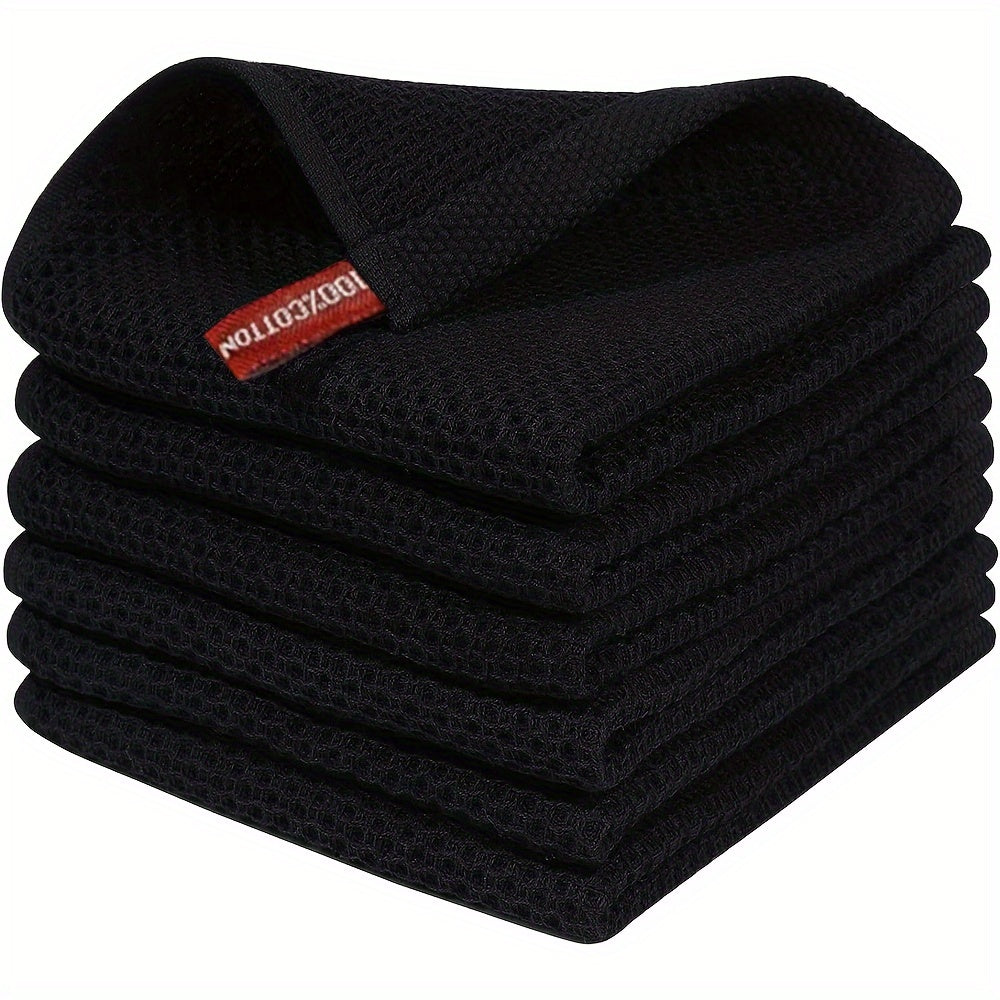 Set of 6 Kitchen Cleaning Tools Including Dish Towels Scouring Pad and Cloths Antibacterial Washable