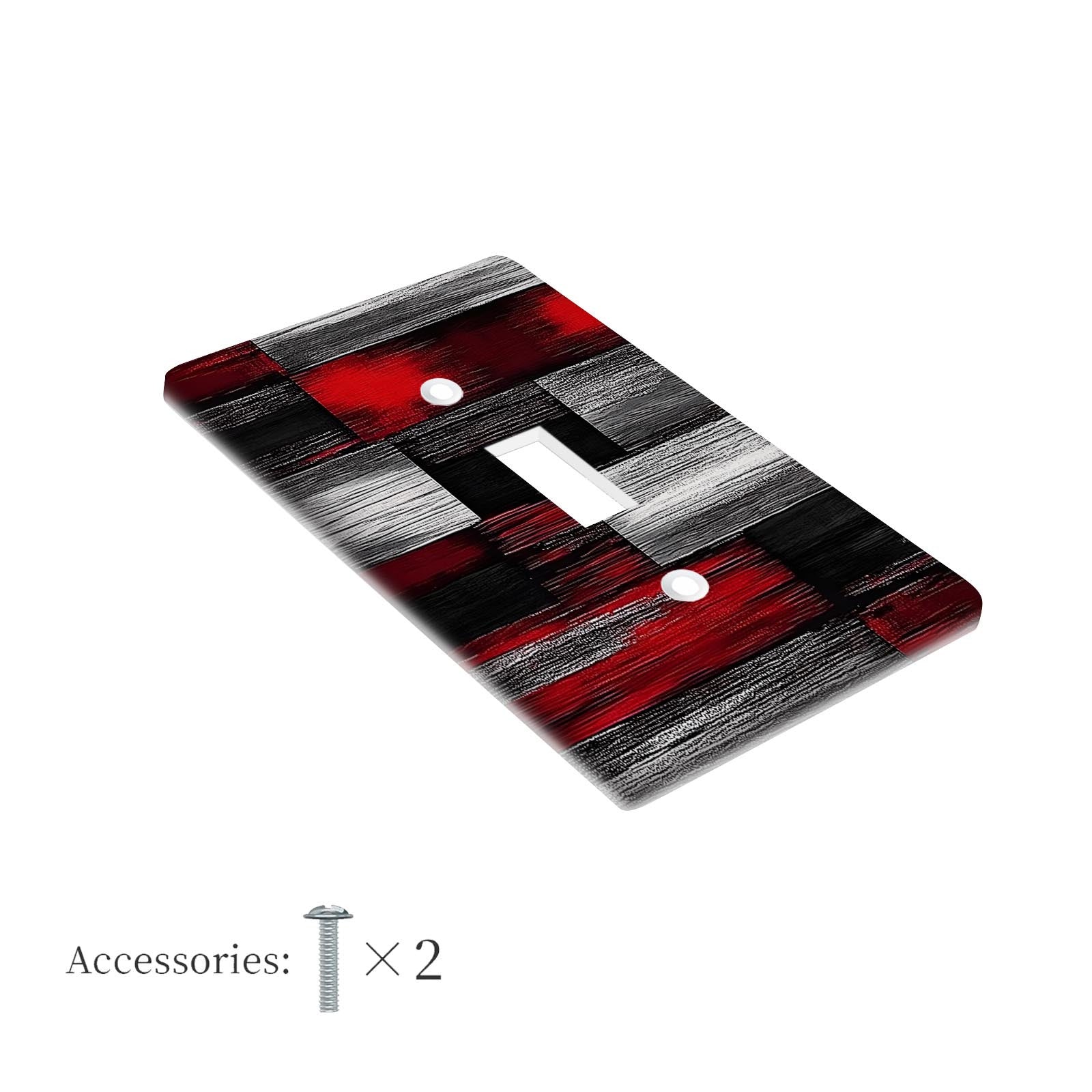 Placa decorativa para interruptor de pared en rojo, negro y gris, sin cableado, resistente y fácil de montar para hogar u oficina