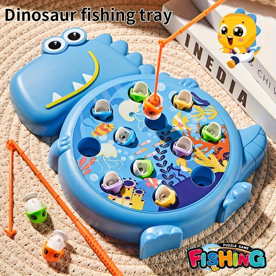 Educational Dinosaur Fishing Game Set for Kids Green Blue Interactive Toy