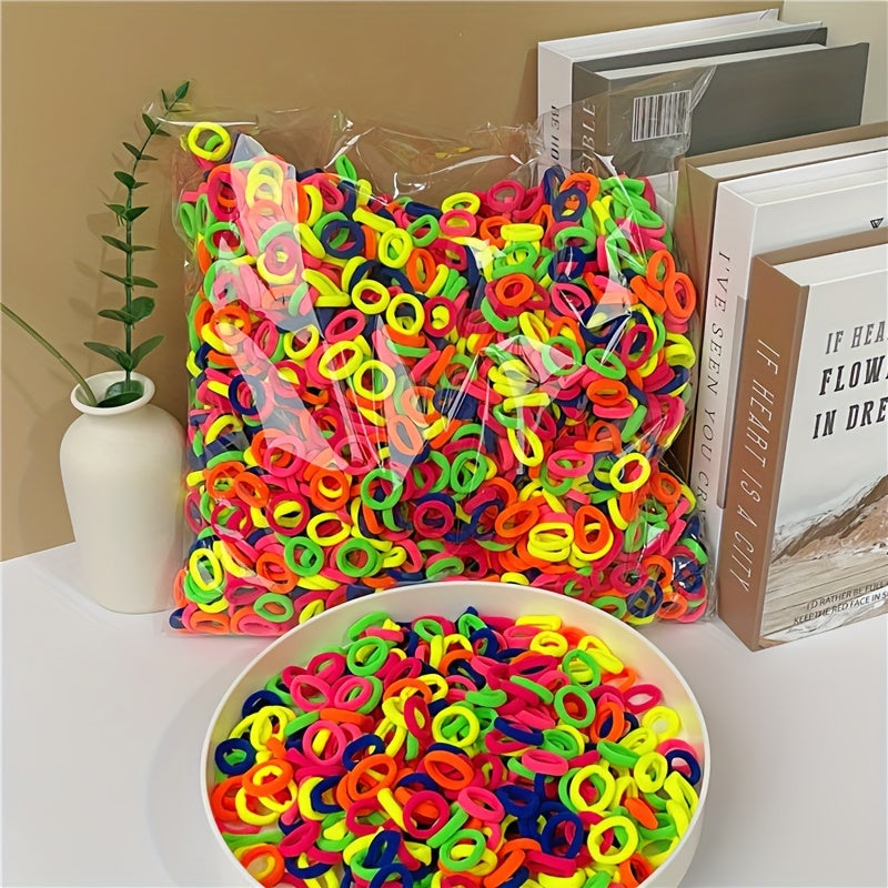 Stretchy Candy Hair Ties Set for Women and Teens Jersey Solid Color Hair Accessories