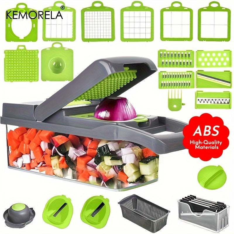 22-in-1 Vegetable Chopper and Fruit Slicer with Stainless Steel Blades