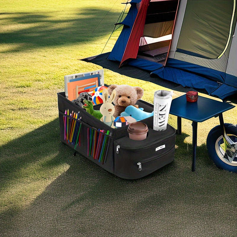 Органайзер для сиденья пассажирского автомобиля, складная коробка для хранения с чашками и отделениями