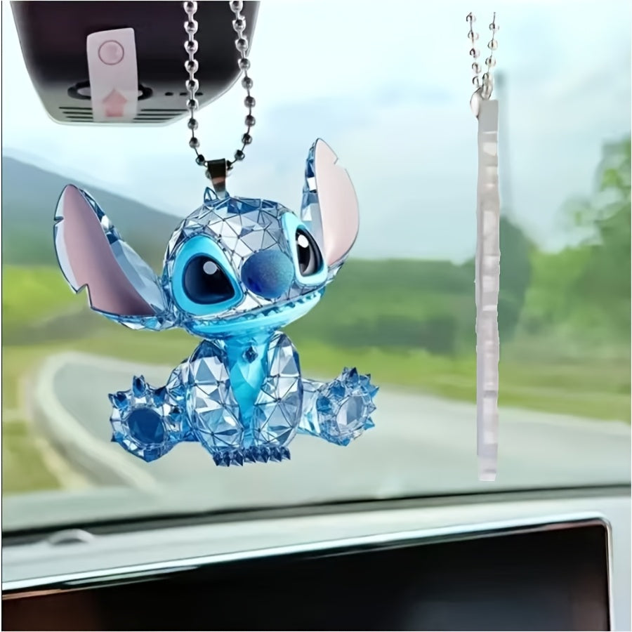 Children Car Decoration 2D Flat Disney Stitch Cute Novelty Accessory
