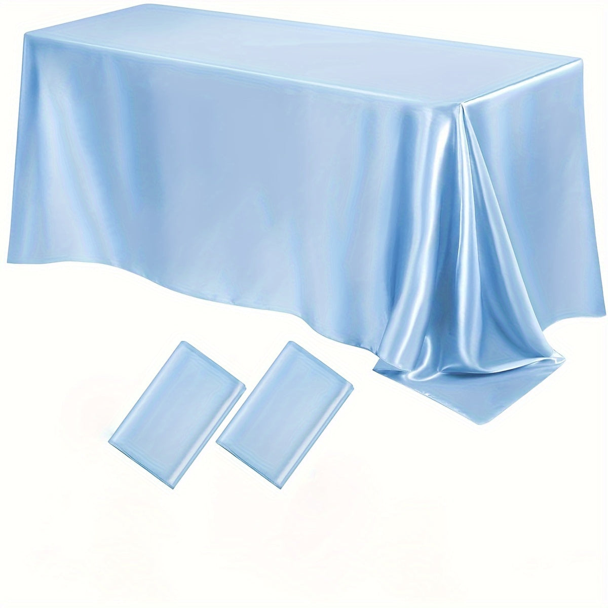 Satin Tablecloths 2-Pack Rectangular Polyester 259x147 cm for Weddings Parties