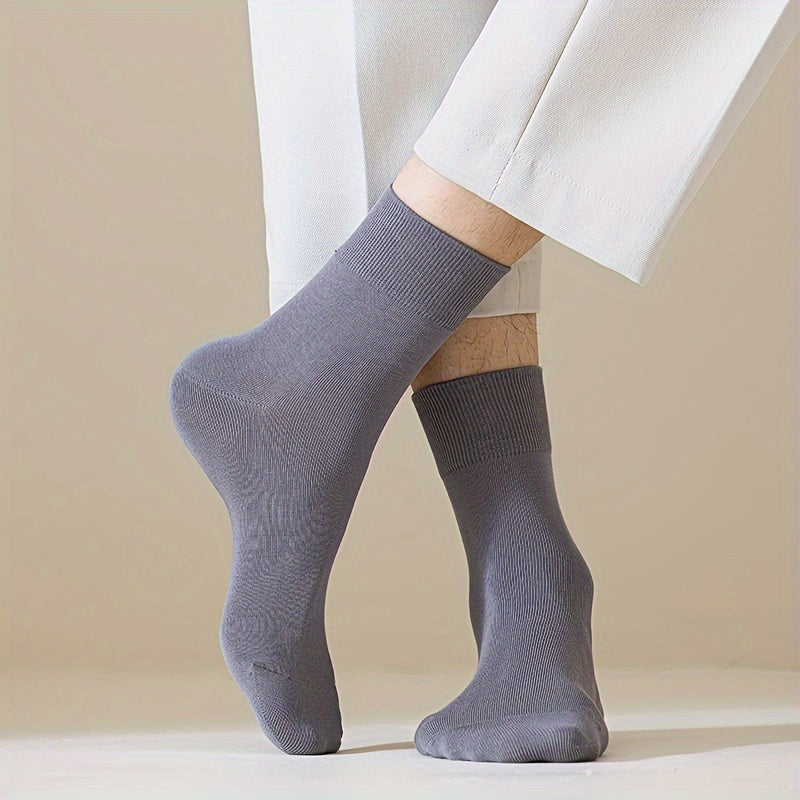 Calcetines de algodón sólidos para hombre, 6 pares, transpirables, absorbentes del sudor, para todas las estaciones