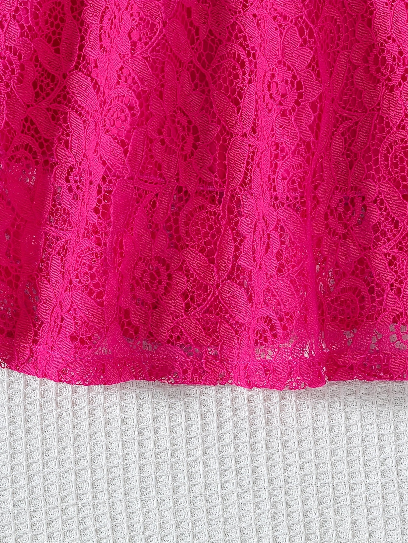 Girls' Summer Dress with Lace Detail Belt Flutter Sleeves Knee Length Fit and Flare Solid Polyester