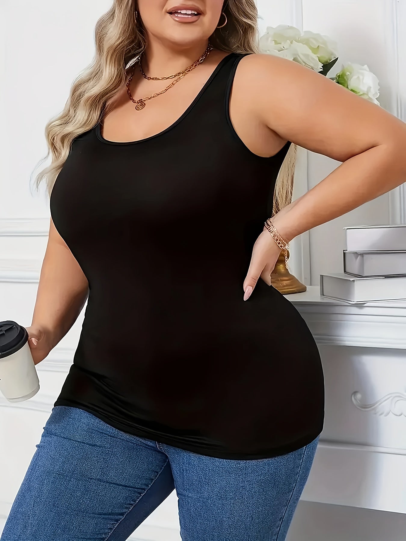Plus-Size Women Vests Sleeveless Tops Autumn Winter Underwear Pack of 6