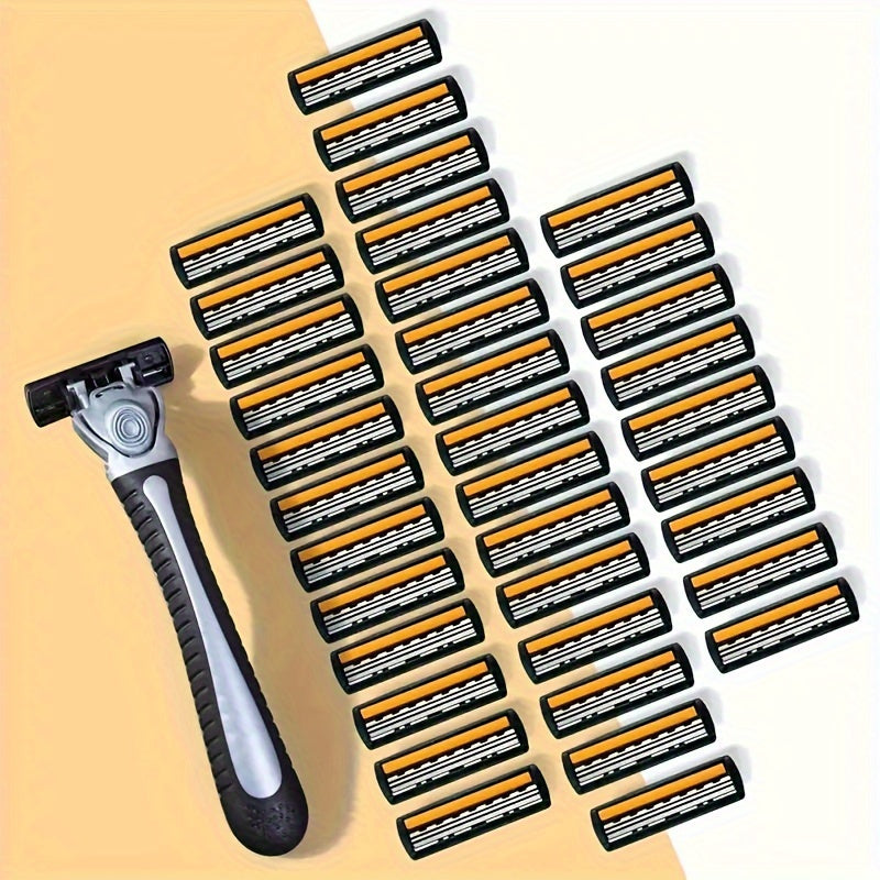 Replaceable 3-Layer Stainless Steel Safety Razor Blades for Men