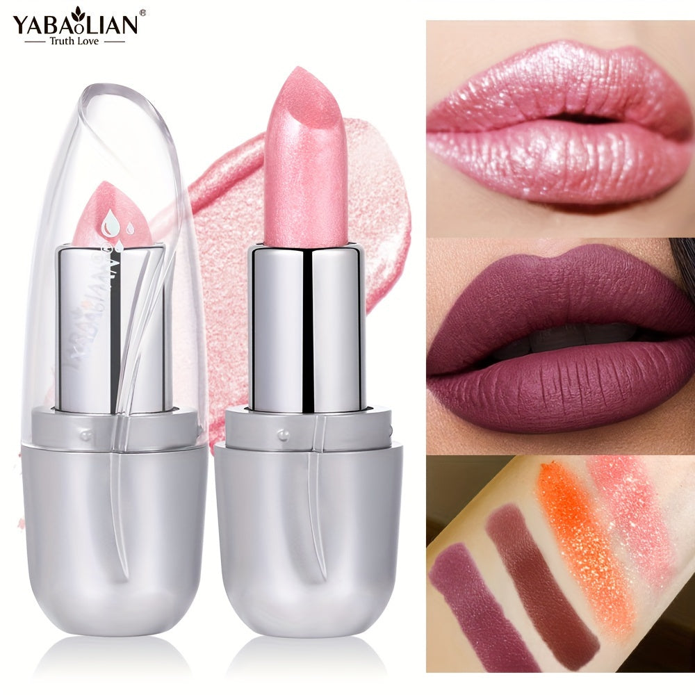 Women's Pearlescent Matte Waterproof Lipstick Shimmer Pink Long Lasting