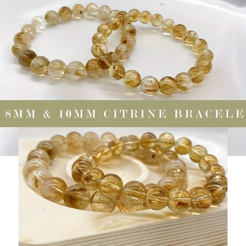 Natural Citrine Crystal Bead Bracelet for Yoga and Daily Wear