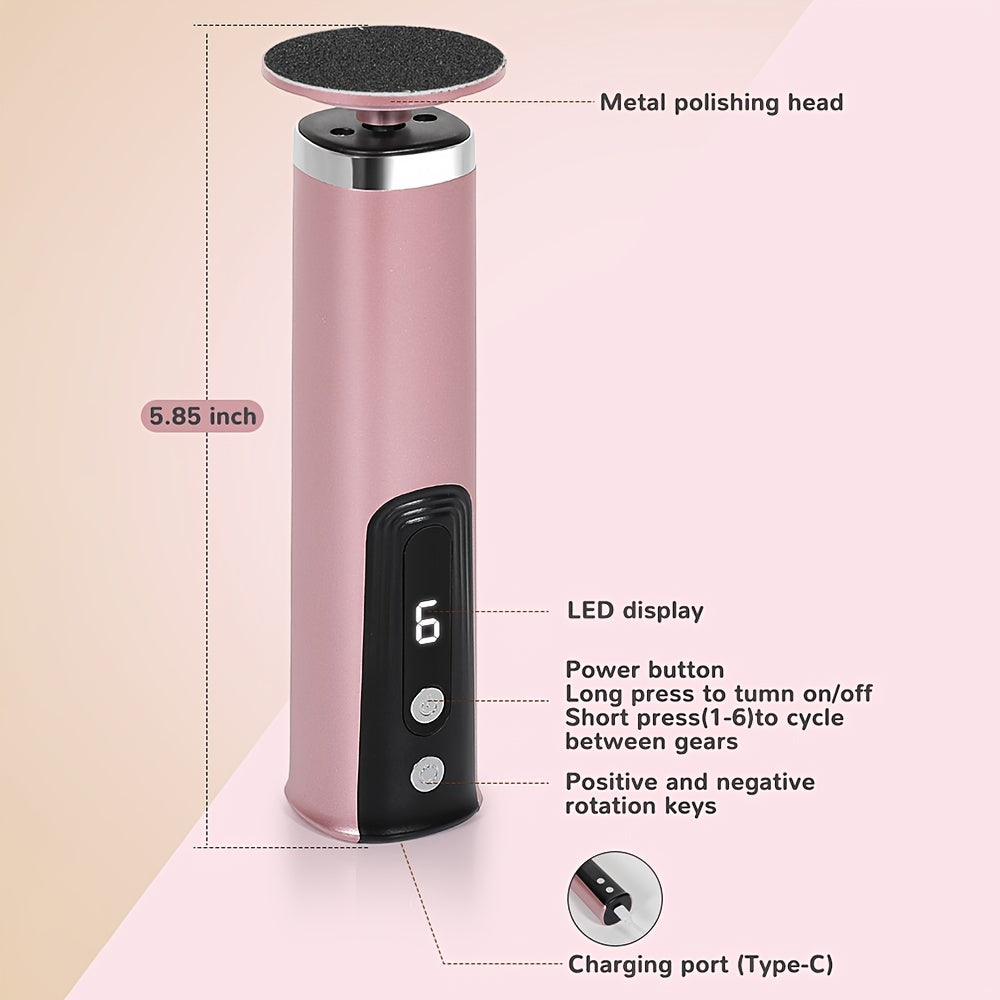 Rechargeable USB Foot Grinder with Adjustable Speeds Reversible Motion Pedicure Sanding Tool