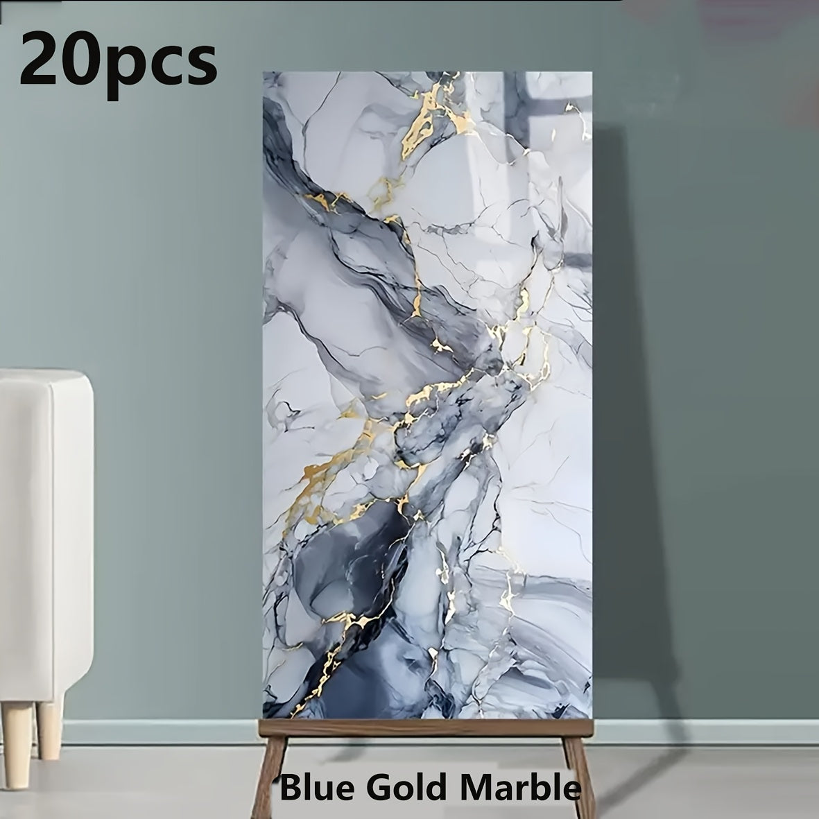 20 Marble Effect Waterproof PVC Wall Stickers for Kitchen Bathroom Tile Decals Self-Adhesive