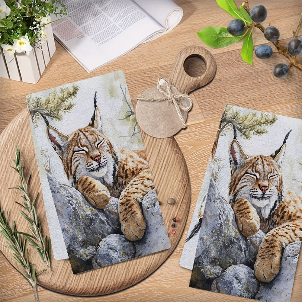 2 ta Ultra Soft oshxona sochiqlari to'plami 40x60cm, suv o'tkazmaydigan, qirg'oq dizayni