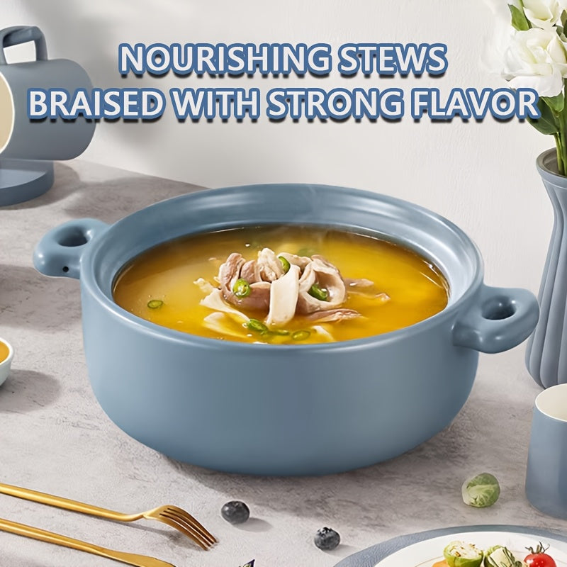 White Soup Pot 4L with Blue Lid, Durable, Gas and Induction Compatible