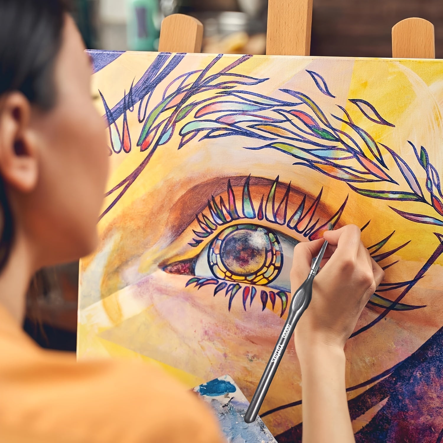 11pcs Micro Brush Set Gourd Handles for Acrylic Art Miniatures Modeling