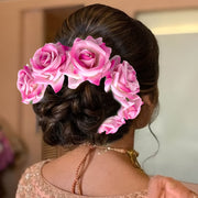 Adorno para el cabello con flor de novia, enredadera de rosas falsas, accesorio para peinado de boda en la playa