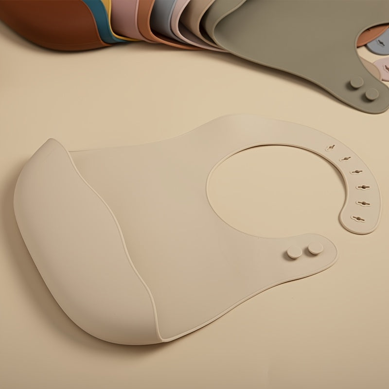 Adjustable Waterproof Baby Bibs for Infants Soft Silicone with Pocket