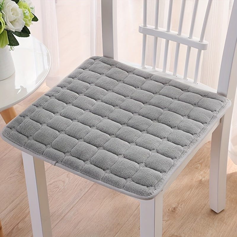 Luxurious Flannel Chair Cushion Non-Slip Fits Office and Dining Chairs Machine Washable