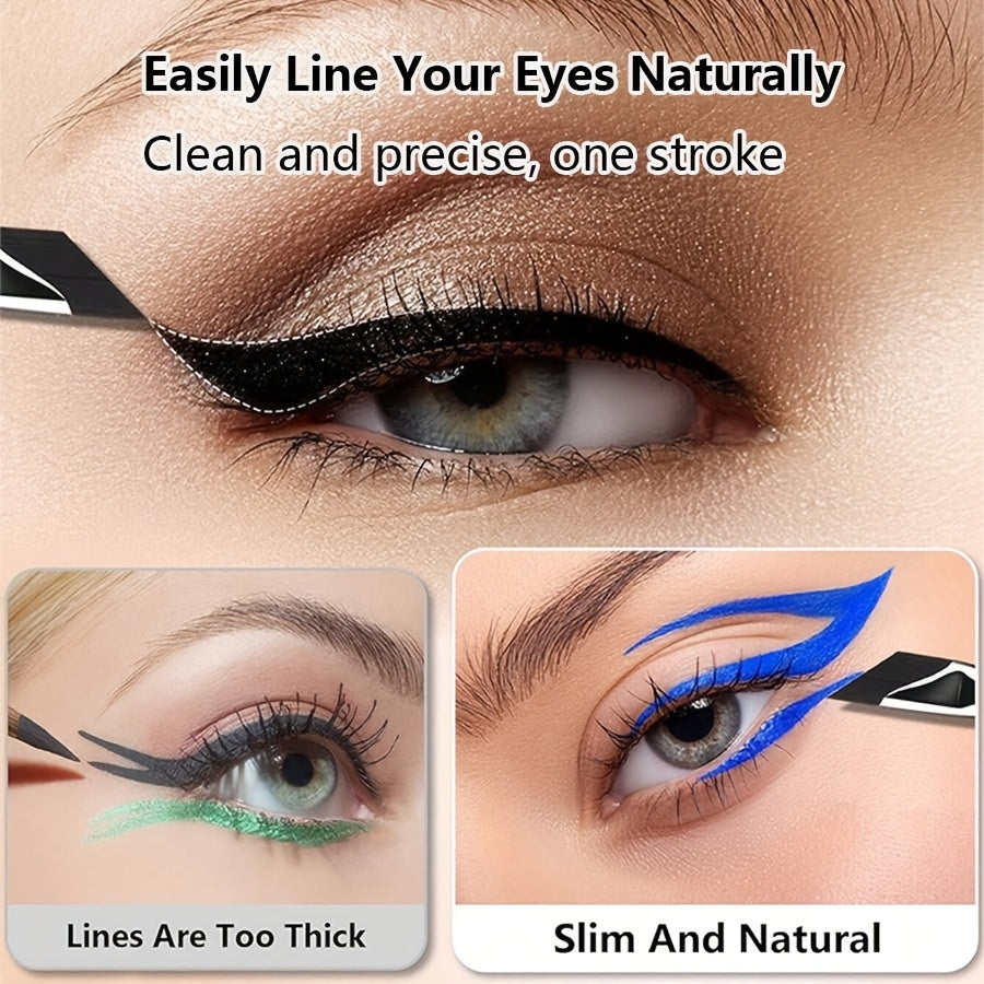 5-Piece Eye Makeup Brush Set with Sickle-Shaped and Angled Eyeliner Brushes for Travel and Gifting