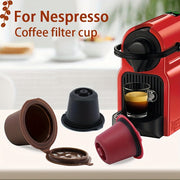 Three-Piece Reusable Coffee Capsule Shells for Nespresso with Filters
