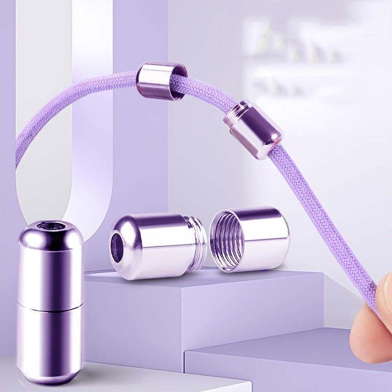 Teenagers Elastic Colorful Shoe Laces with Buckles and No Tie Needed (2 Pairs)