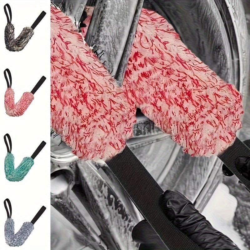 Microfiber Car Wheel Cleaning Towel Double-Sided Coral Plush Tire Brush