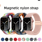Bir nechta ranglarda Apple Watch Series 1-10 Ultra uchun sozlanadigan naylon magnit soat bandi