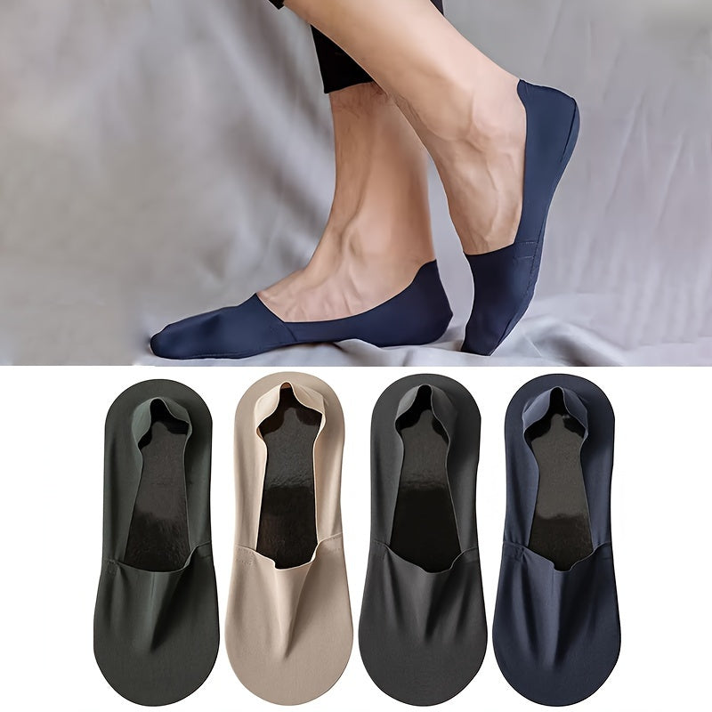 4 Pairs of Breathable Silicone Boat Socks for Summer Sweat-Absorbing Non-Slip