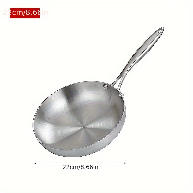 Set of Non-Stick Stainless Steel Frying Pans for Gas and Induction Cooktops