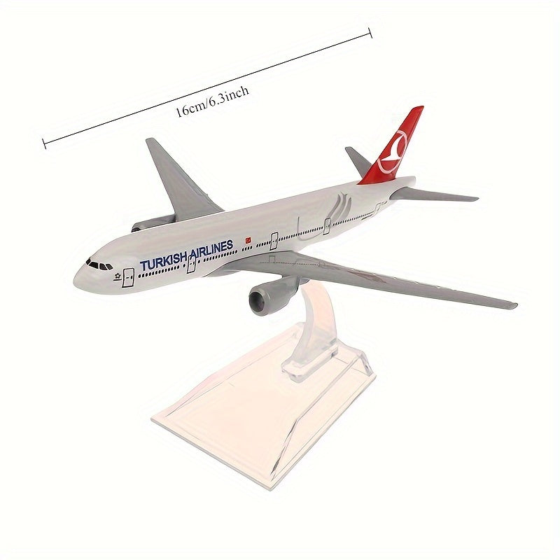 Boeing 777 Diecast Model - 1:400 Masshtab, Oq Alyuminiy, Aviatsiya Kollektsiyasi