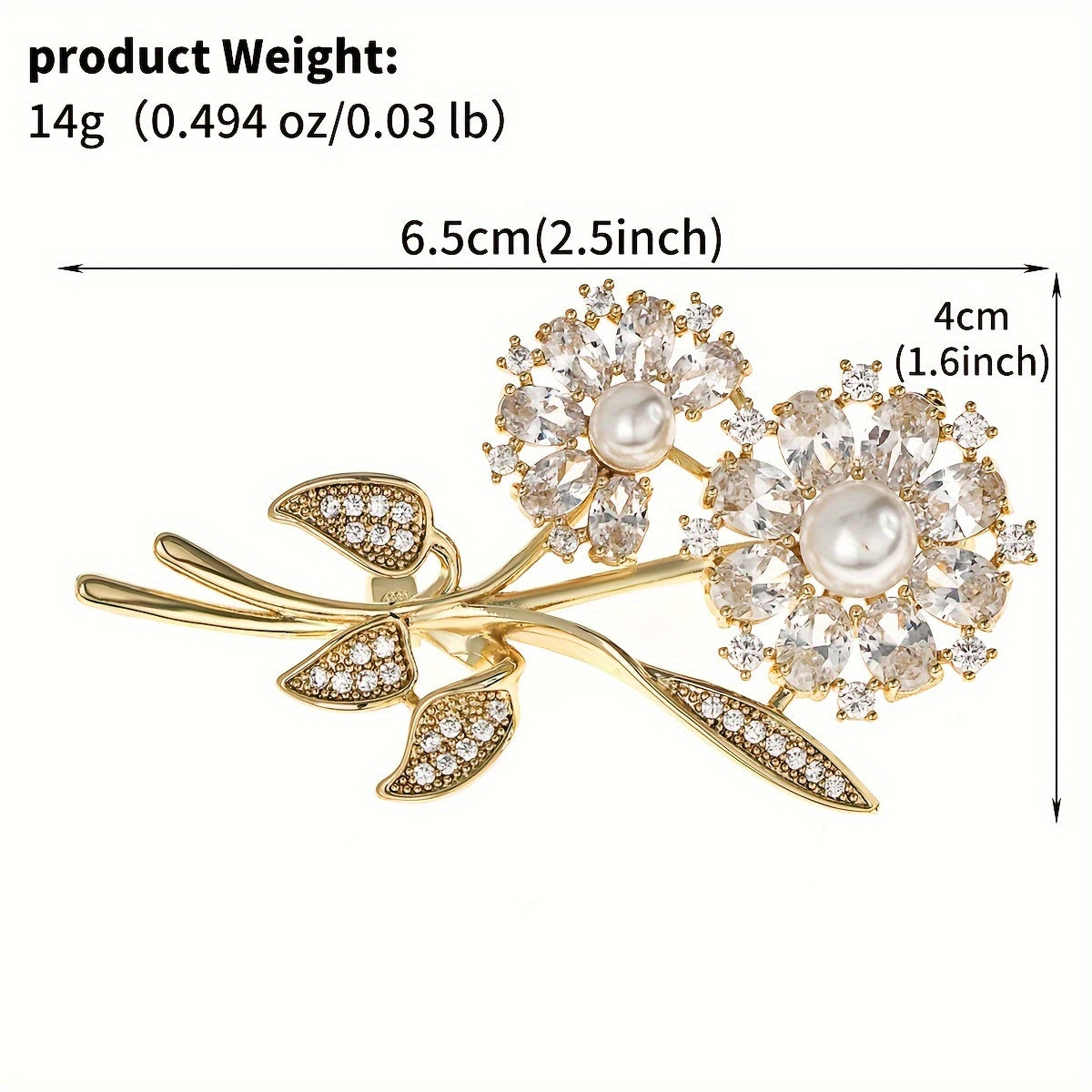 Vintage uslubidagi gullar bilan bezatilgan yeng pin, porloq zirkoniy bilan, ayollar uchun sharf va kiyimlarga hashamat va nafislik qo'shish uchun mukammal.